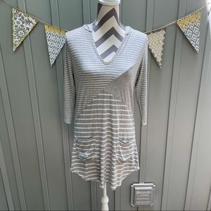 Blue Curl Beachwear Striped Hooded Swim Coverup